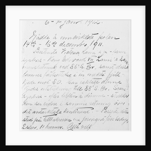 Photo of Roald Amundsen's Note in Rock Cairn by Anonymous