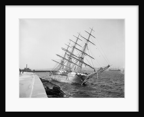 Sailing Ship Caught on Rocks by Anonymous