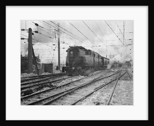 A Train Riding Along an Electric Railroad by Anonymous