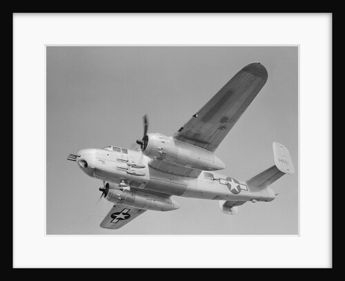 World War II B-25 Aircraft Training in Sky by Anonymous