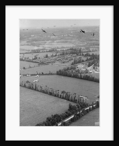 Aerial View of Planes Flying over Fields by Anonymous
