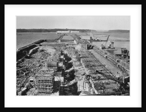 Aerial View of the TVA's Wheeler Dam Construction by Anonymous