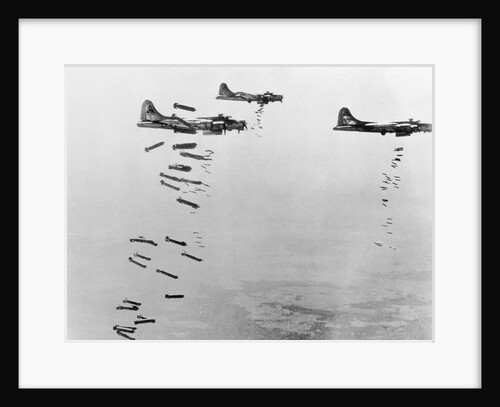 USAAF B17s Flying Fortress over Germany by Anonymous