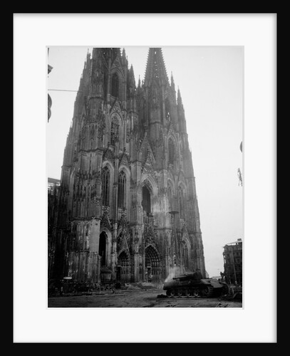 German Tank In Front of Cathedral by Anonymous