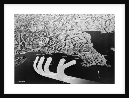 Map Showing Assault on Normandy by Anonymous
