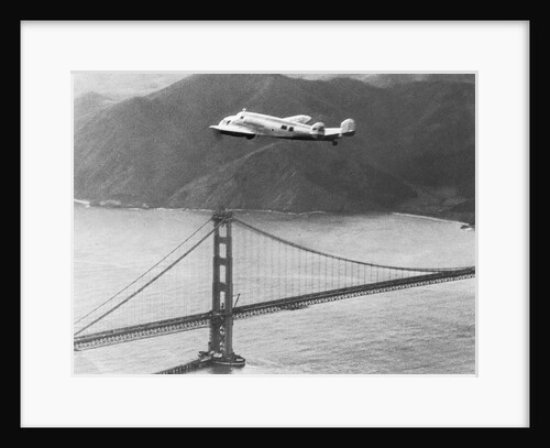 Amelia Earhart's Record Breaking Hop over Golden Gate Bridge by Anonymous