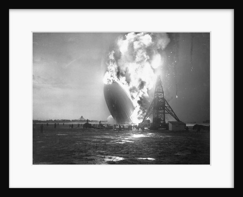 Crew Members Fleeing from Burning Hindenburg Airship by Anonymous