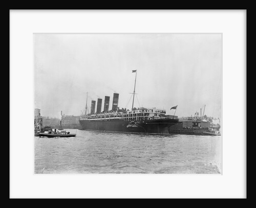 RMS Lusitania in New York Harbor by Anonymous