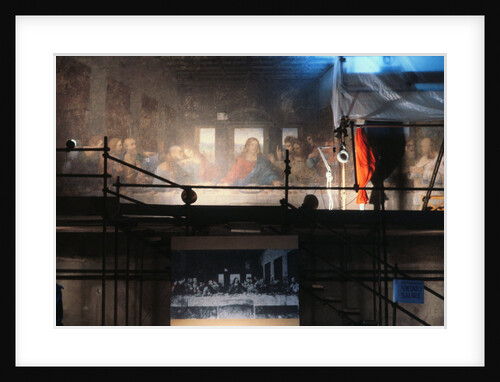Last Supper Fresco During Restoration by Anonymous
