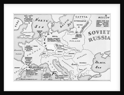 Map of Europe Shortly Before German Invasion of Poland by Anonymous