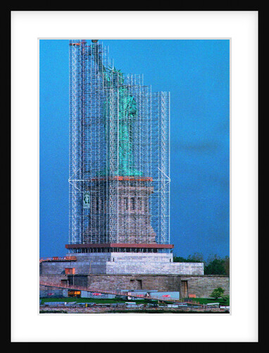 Scaffolding Covering Statue of Liberty by Anonymous