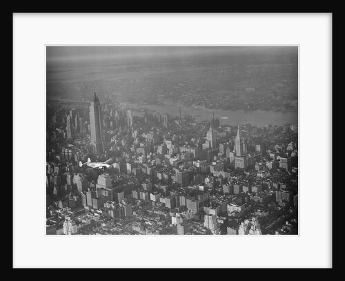 Howard Hughes Lockheed 14 Super Electra over New York City by Anonymous