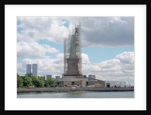 Scaffolding Surrounding the Statue of Liberty by Anonymous