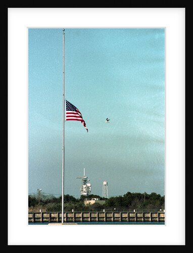 Space Center Lowering Flag by Anonymous
