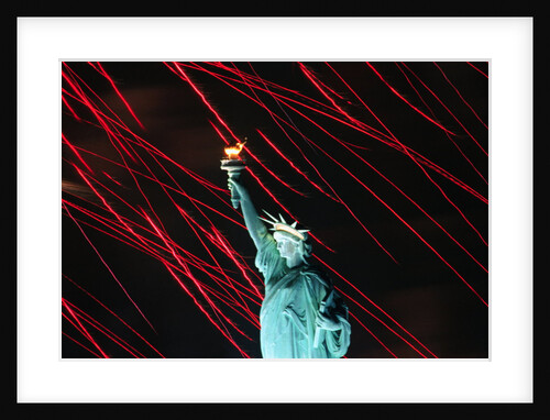 Fireworks Surrounding Statue of Liberty by Anonymous