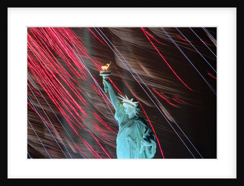 Fireworks Surrounding Statue of Liberty by Anonymous