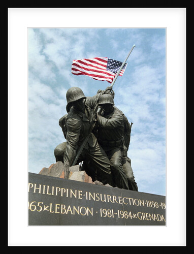 American Soldiers Placing American Flag to Honor Marines by Anonymous