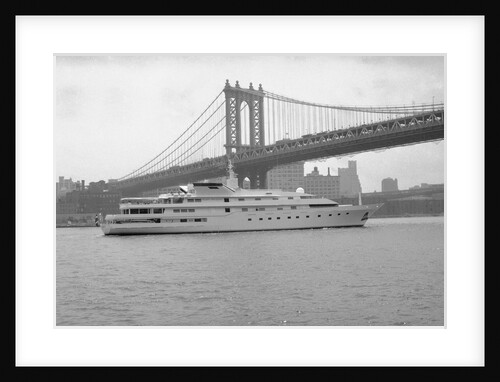 Yacht Sailing Beneath Bridge by Anonymous