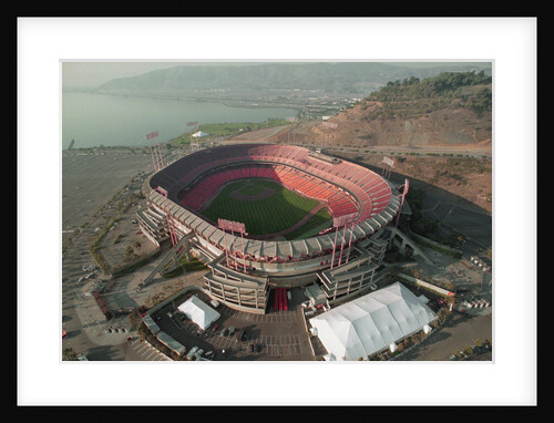 Aerial View of Earthquake Damaged Stadium by Anonymous