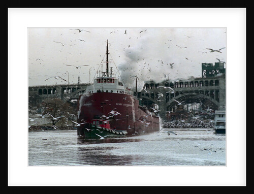 Tugboat Pulling Ore Carrier by Anonymous