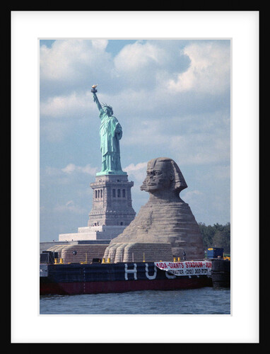 Giant Sphinx Replica and Statue of Liberty by Anonymous