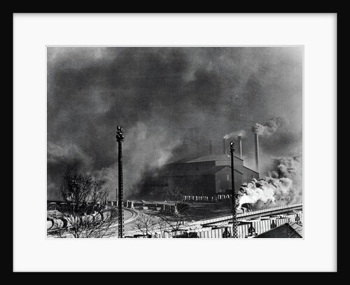 View of Steel Plant with Smoke Fumes by Anonymous