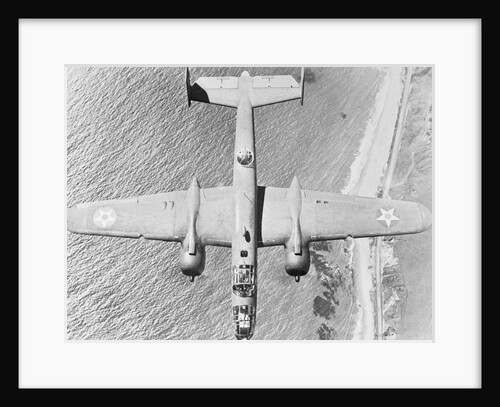USAAF B-25 Mitchell Bomber over Coast by Anonymous