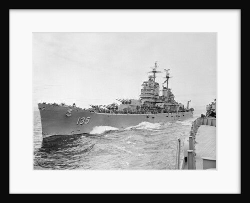 United States Battleship Along Korean Shore by Anonymous