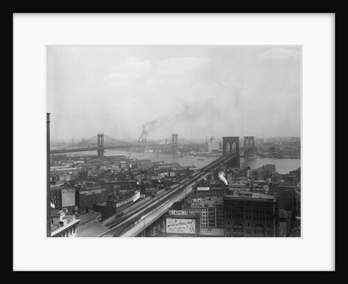 Top View of Brooklyn and Manhattan Bridges by Anonymous