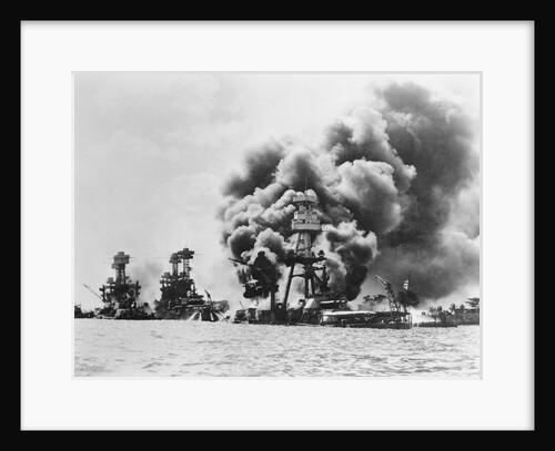 Ships Under Attack at Pearl Harbor by Anonymous