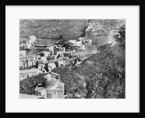 Aerial View of Town During Mt Vesuvius Eruption by Anonymous