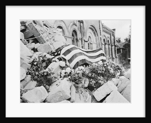 Body of US Major Resting Atop Ruins by Anonymous