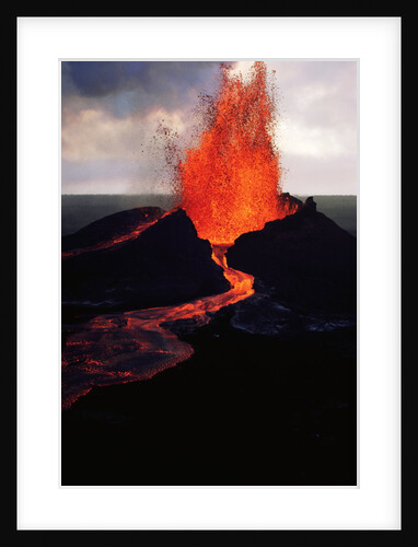 Puu Oo Crater Erupting by Anonymous