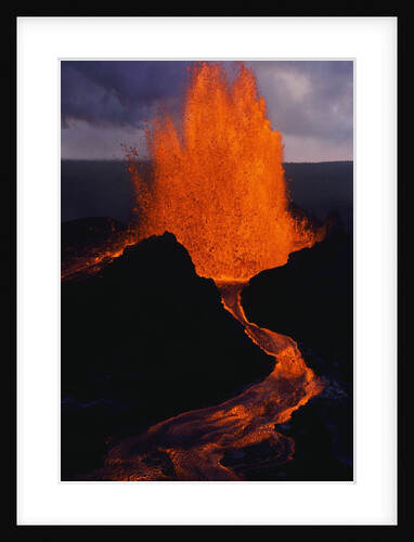 Puu Oo Crater Erupting by Anonymous