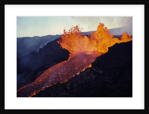 Puu Oo Crater Erupting by Anonymous