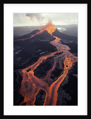 Puu Oo Crater Erupting by Anonymous