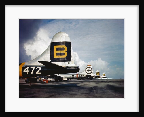Four Super Fortress Airplanes on Airstrip by Anonymous