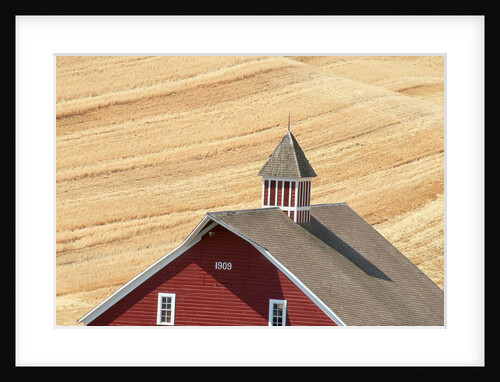 Red Barn in a Wheat Field by Anonymous