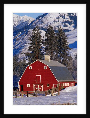 Red Barn in Winter by Anonymous