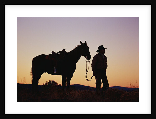 Silhouettes of Cowboy and Horse by Anonymous