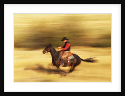 Cowboy on Galloping Horse by Anonymous