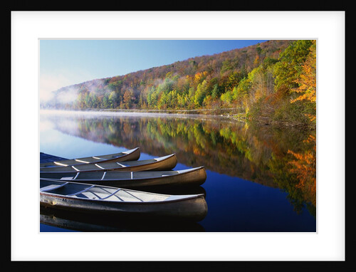 Canoes on a Rural Lake by Anonymous