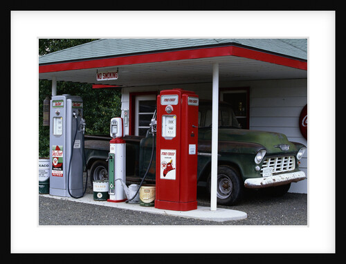 Reproduction Texaco Gas Station and Chevrolet Pickup by Anonymous