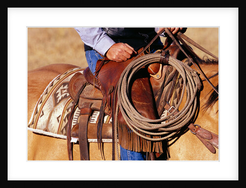 Cowboy Saddling Up by Anonymous