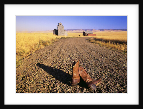 Cowboy Boots on Gravel Road by Anonymous