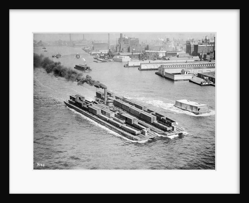 Tug Boat Pulling Two Barges by Anonymous