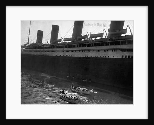 Lifeboats Rowing Below Cruise Ship by Anonymous