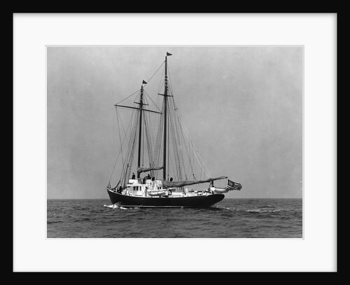 A Yacht with Sails Down by Anonymous