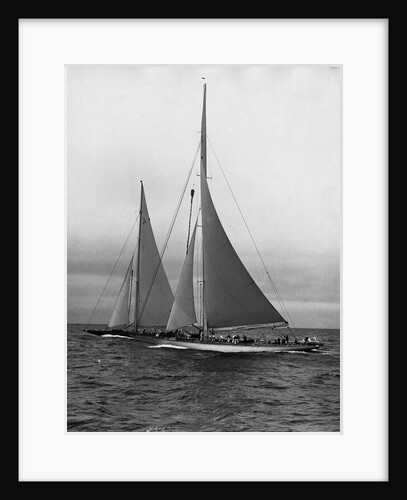 Two Sailboats at the Start of the America's Cup by Anonymous