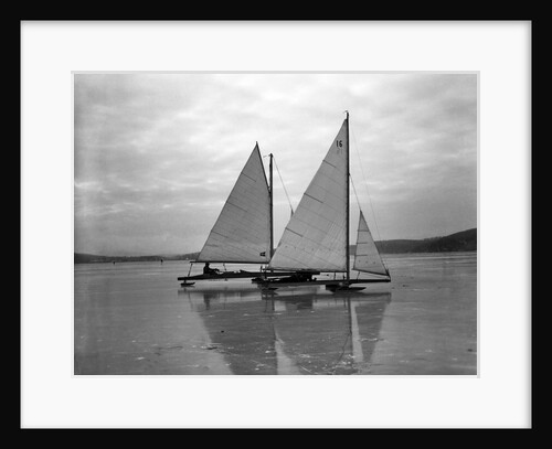 Ice Yachting on a Frozen Lake by Anonymous